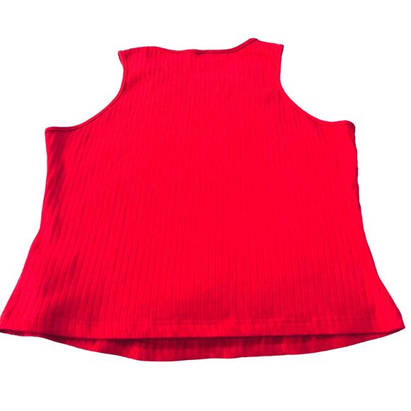 SHEIN ROUND NECK, CROPPED TANK TOP, WOMENS,  12, RED, RIB-KNIT STRETCHY, CASUAL - Picture 5 of 9